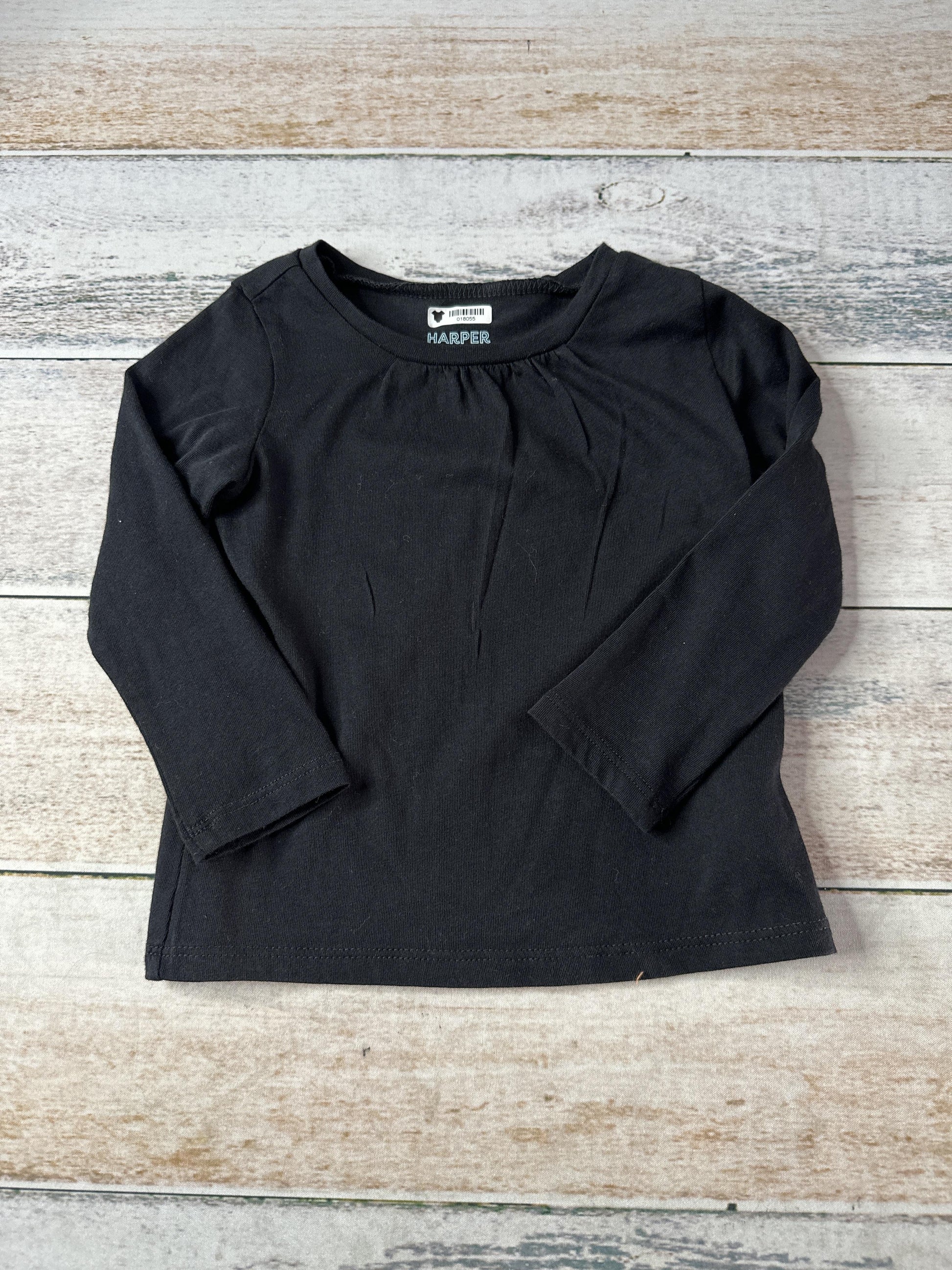Harper Canyon Girls Black Long Sleeve Shirt Size: 18 months Black