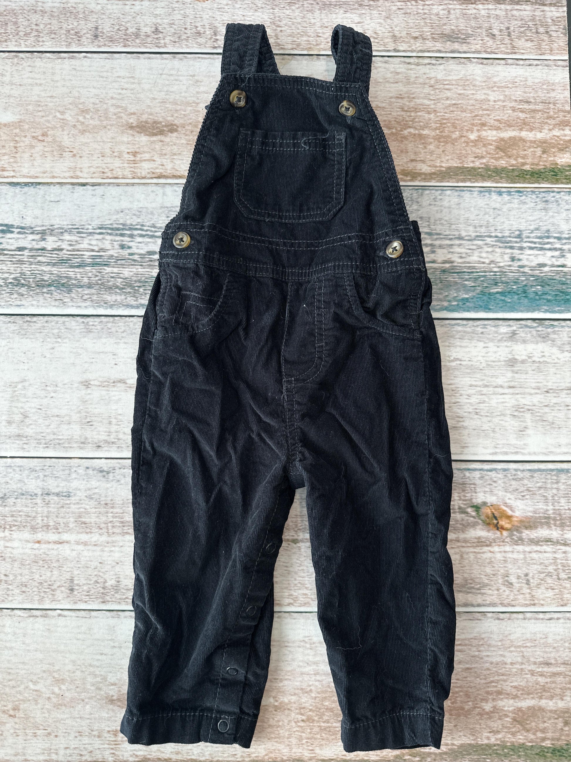 Carters Boys Black Overalls Size: 12 months Black