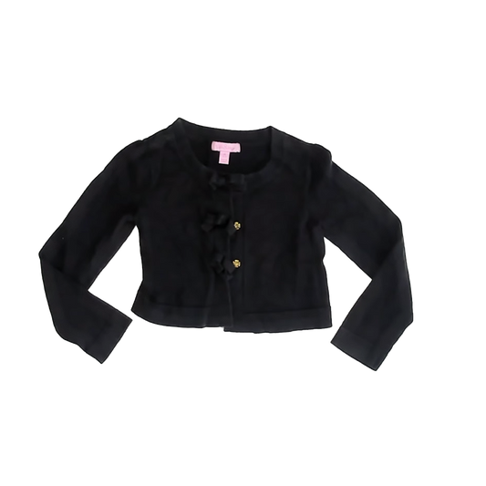 Lilly Pulitzer Girls Black Cardigan Size: 6-7 Years Black