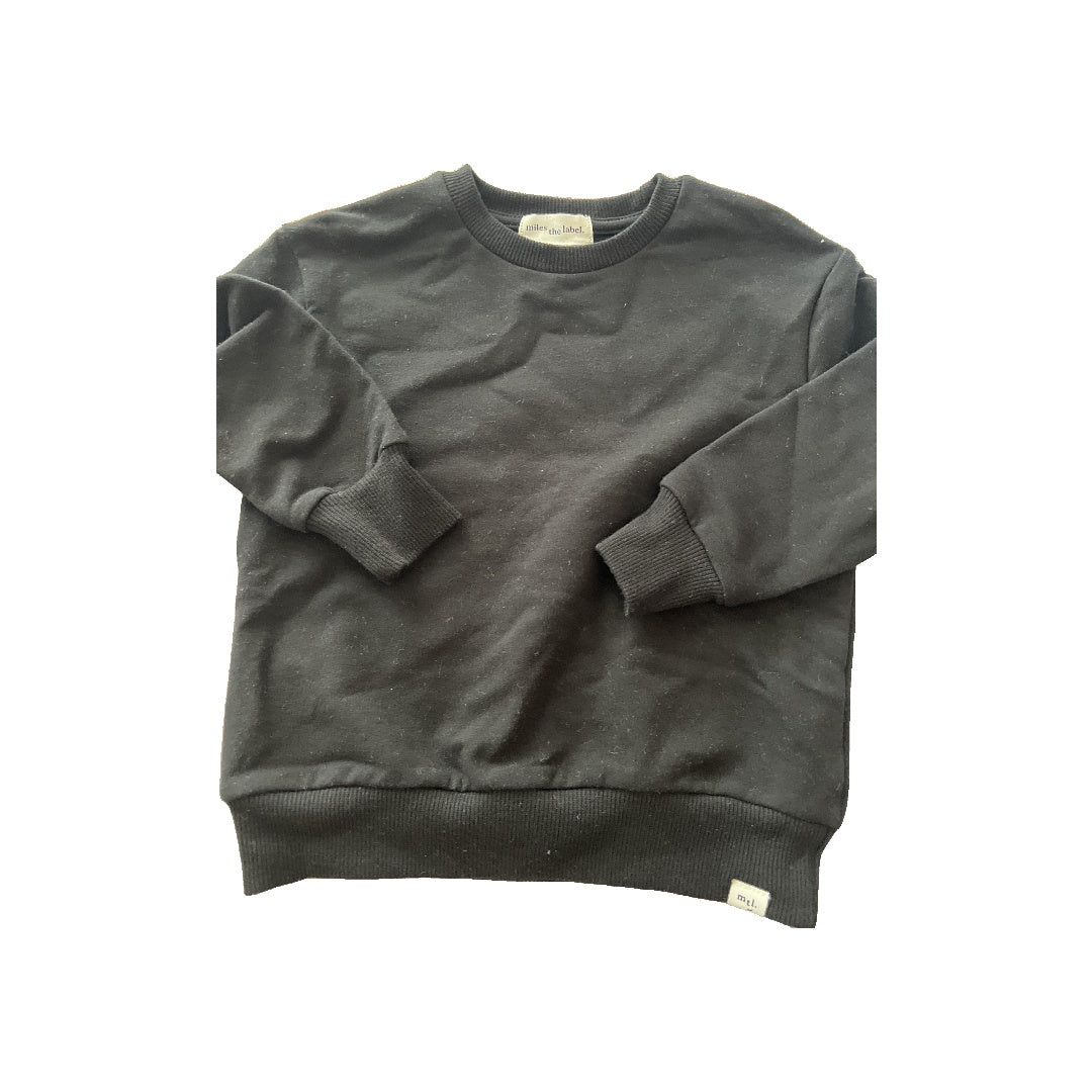 Miles Unisex Black Sweatshirt Size: 2T Black