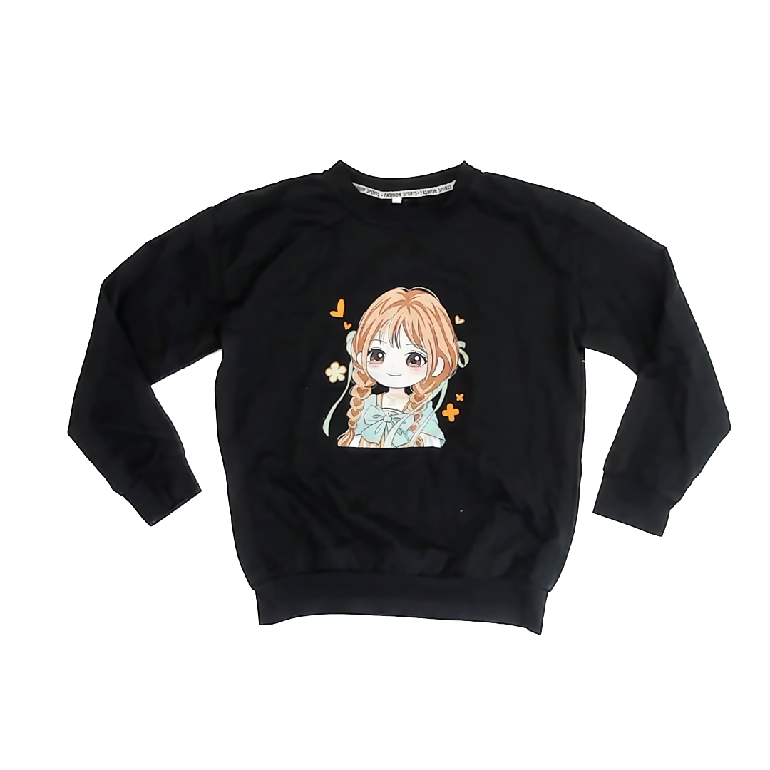 Unknown Girls Black Sweatshirt Size: 10 Years Black