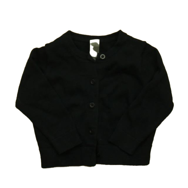 Primary.com Girls Black Cardigan Size: 6-12 Months Black