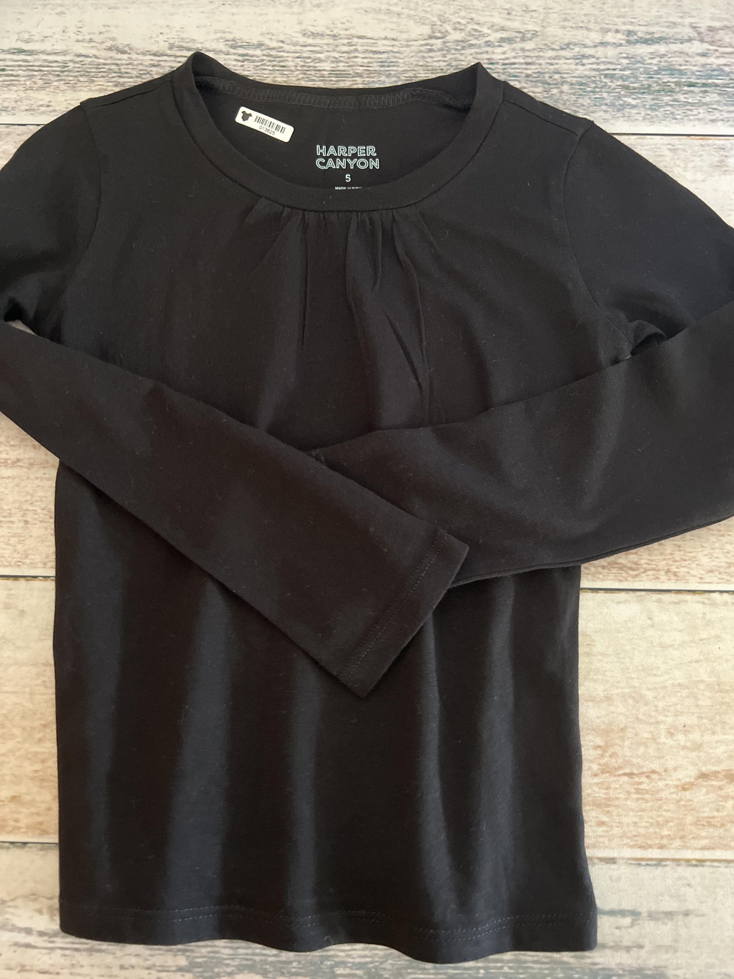 Harper Canyon Girls Black Long Sleeve Shirt Size: 5 Black