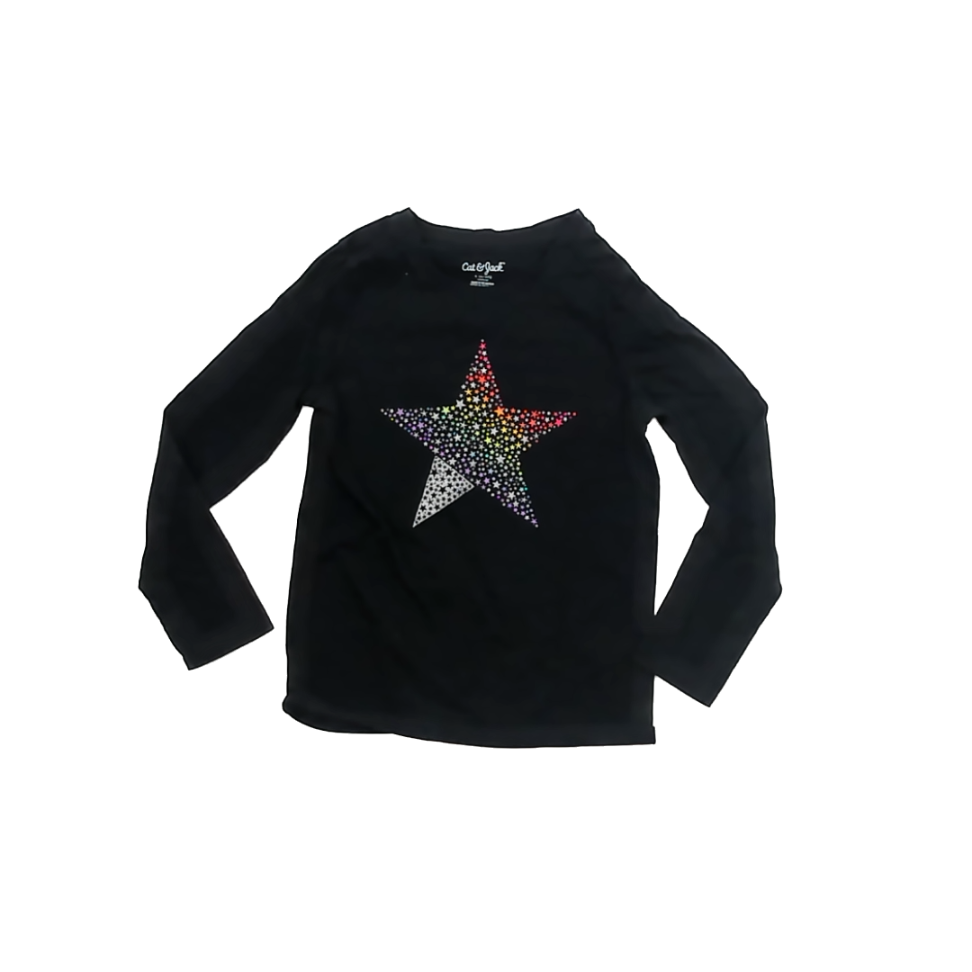 Cat & Jack Girls Black Long Sleeve T-Shirt Size: 6 Years Black