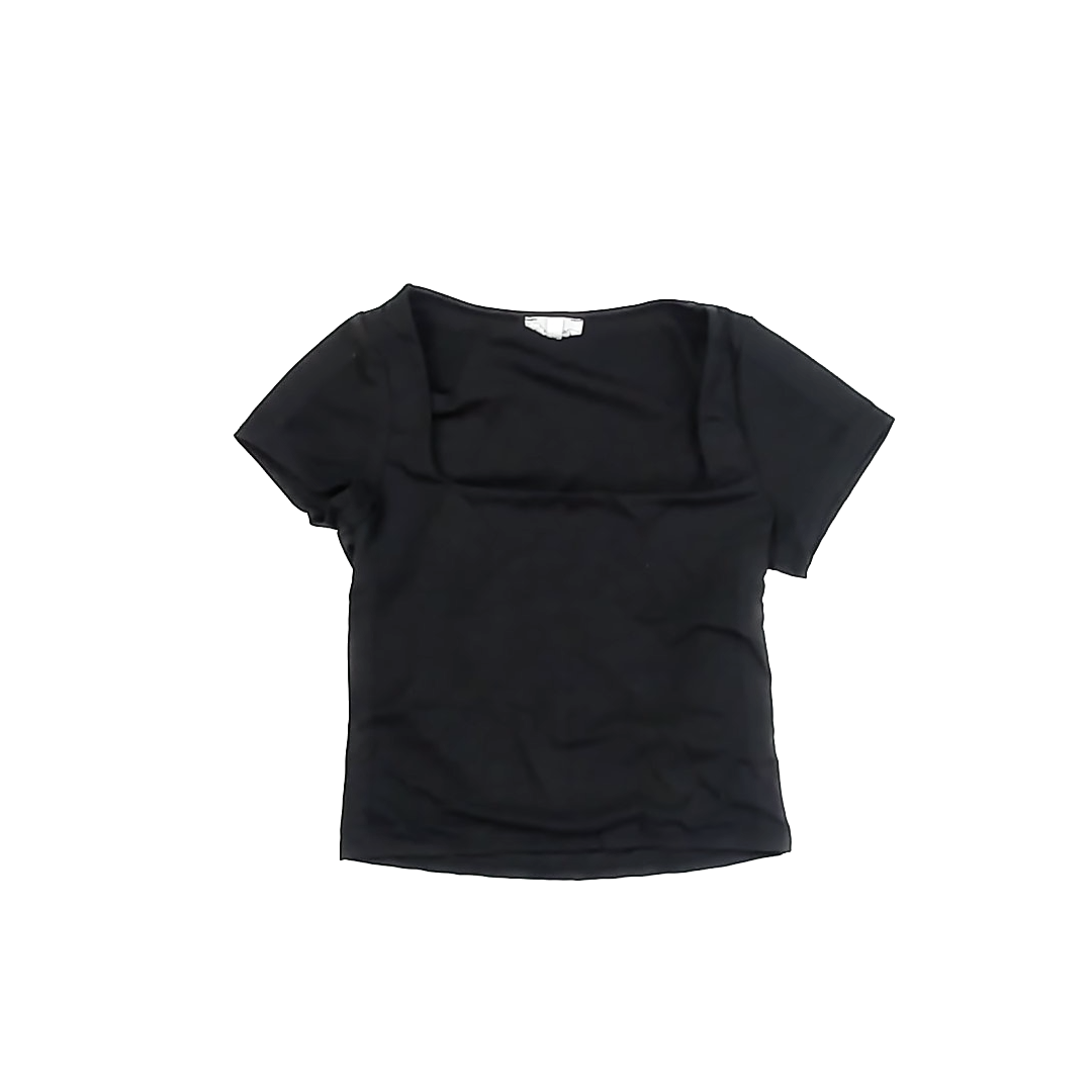 Live in The Moment Girls Black Short Sleeve Shirt Size: M Black