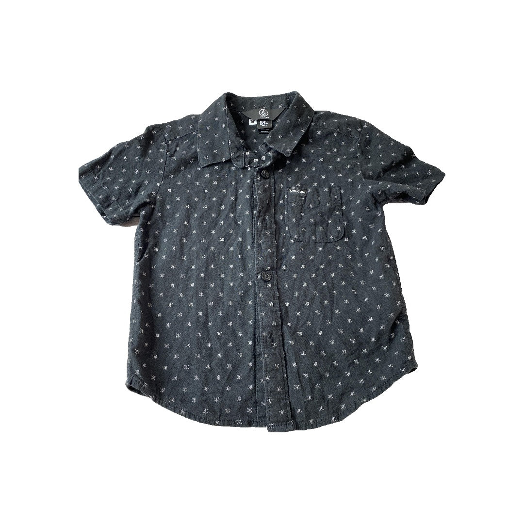 Volcom Boys Black Button Down Short Sleeve Size: 3T Black