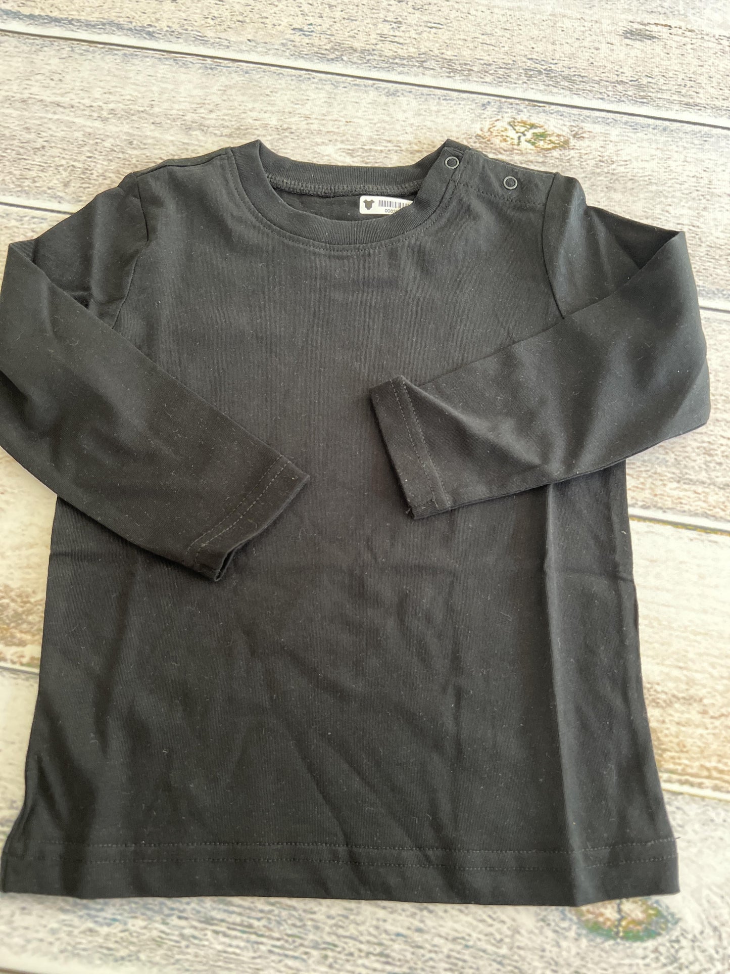 Primary Boys Black Long Sleeve Shirt Size: 18-24 months Black