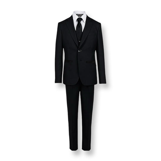Black and Bianco Boys Black Special Occasion Outfit Size: Five Piece Suit Set Black