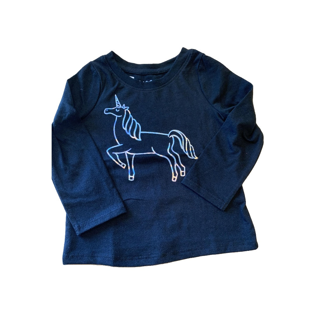 Cat & Jack Girls Black Long Sleeve T-Shirt Size: 18 months Black