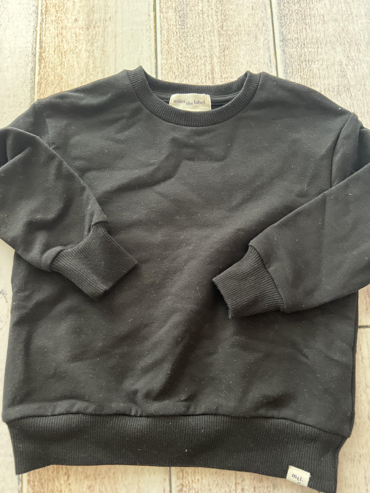 Miles Unisex Black Sweatshirt Size: 2T Black