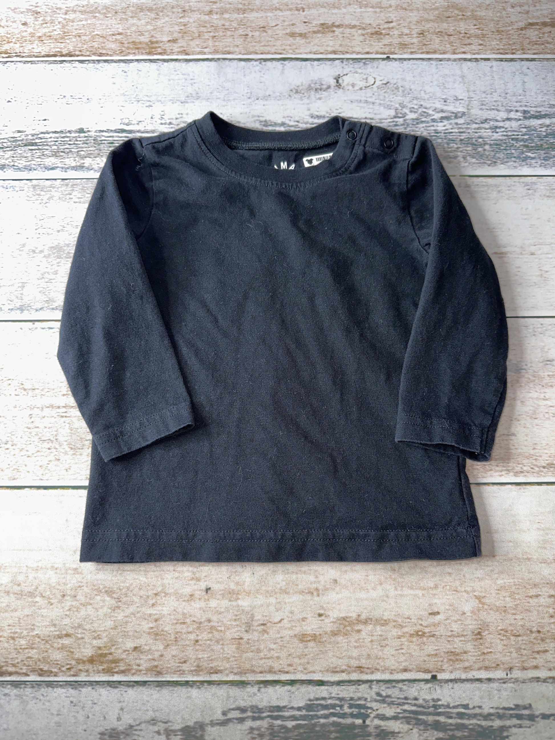 Primary Boys Black Long Sleeve Shirt Size: 12-18 months Black