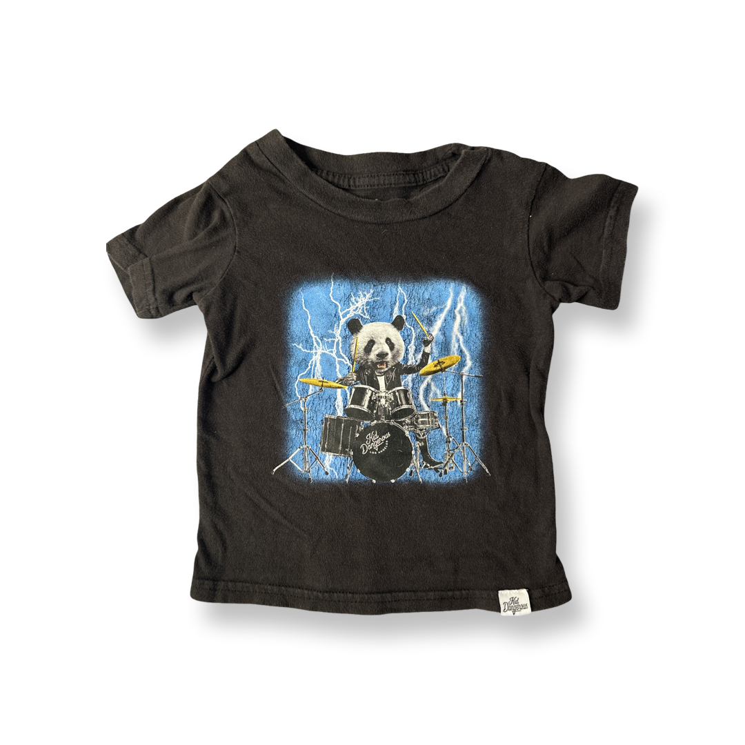 Kid Dangerous Unisex Black T-Shirt Size: Panda T-shirt Black