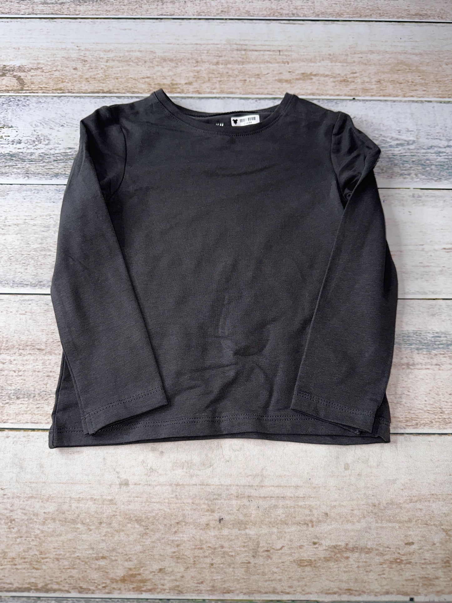 H&M Unisex Black Long Sleeve T-Shirt Size: 3-4 Years Black