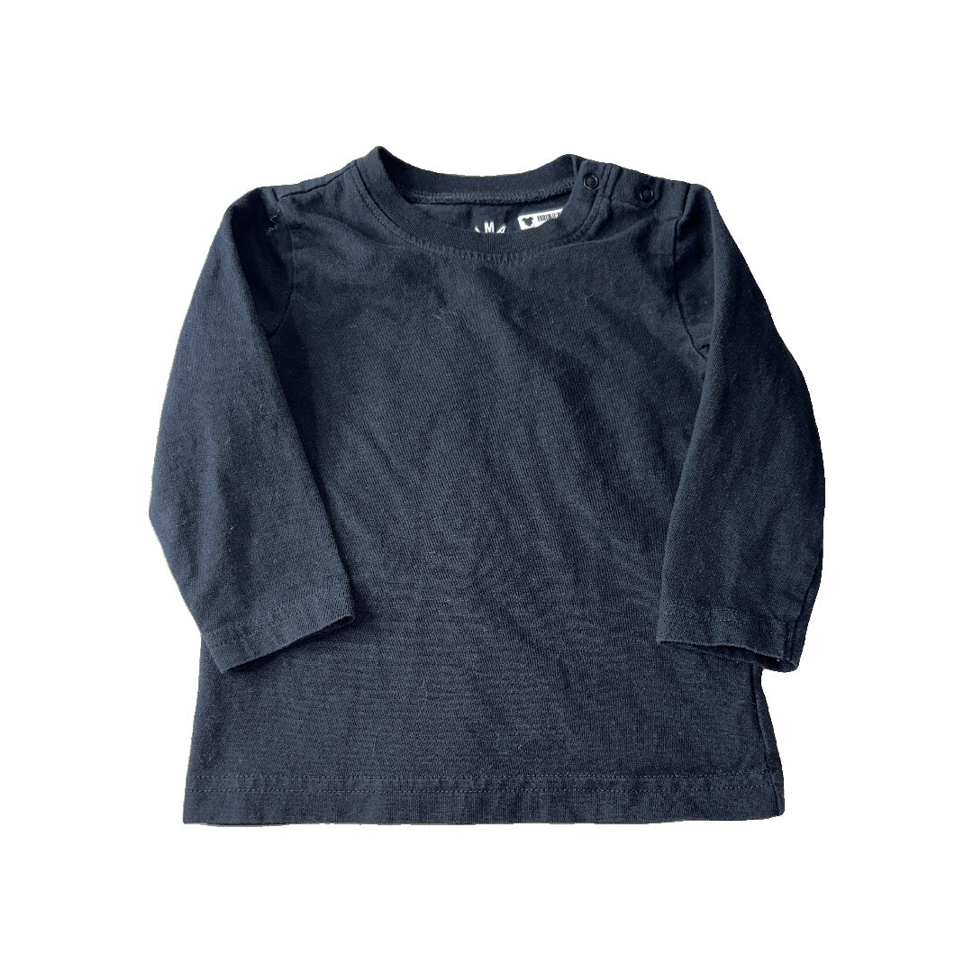 Primary Boys Black Long Sleeve Shirt Size: 12-18 months Black