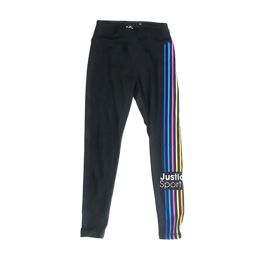 Justice Girls Black Athletic Pants Size: 7-8 Years Black