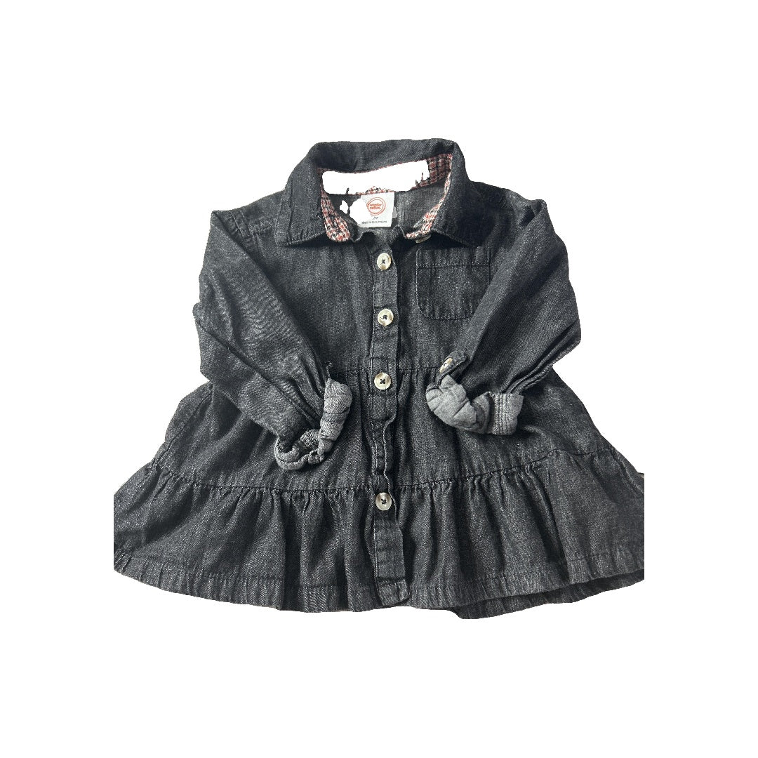 WonderNation Girls Black Dress Size: 12M Black