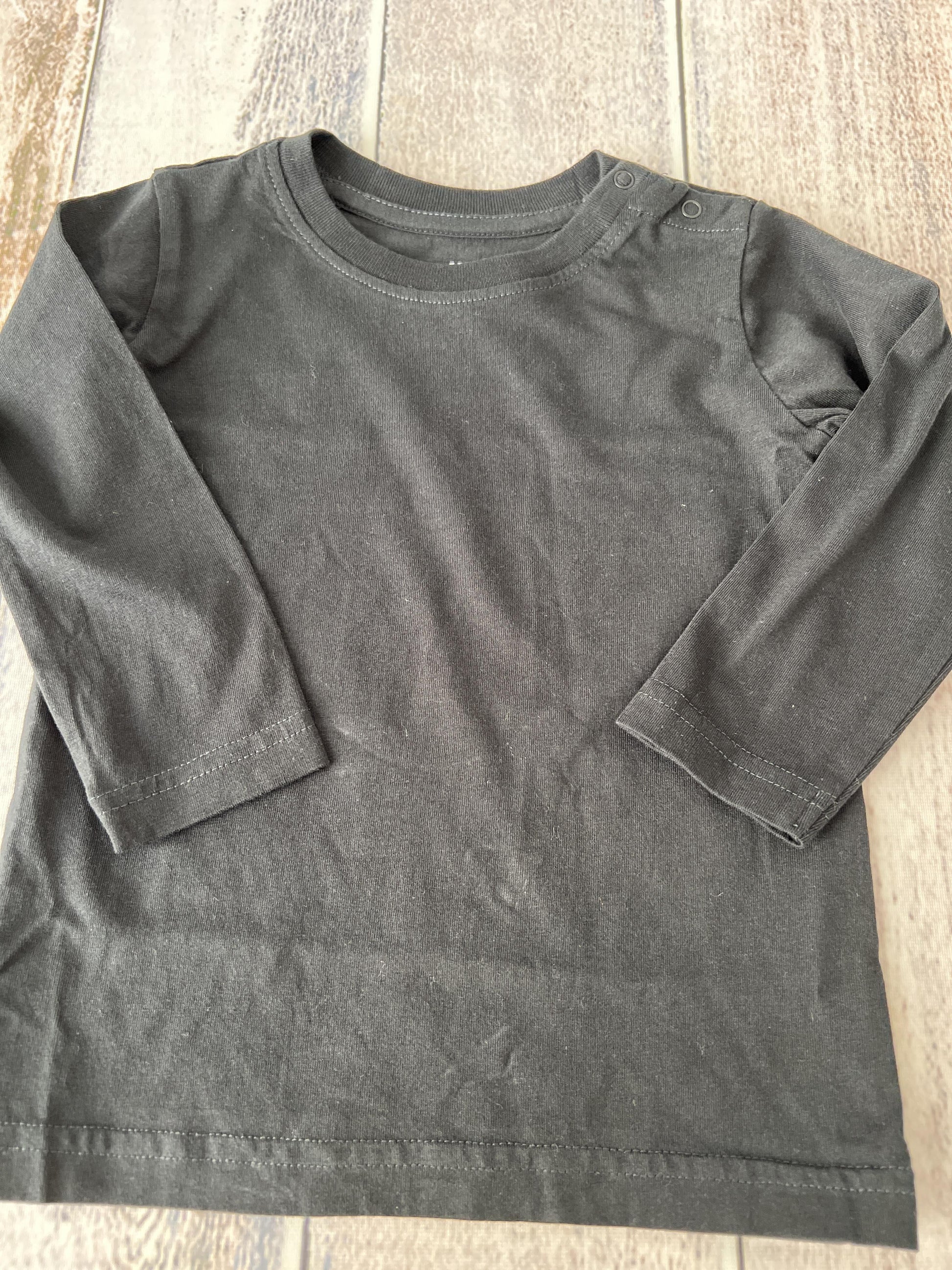 Primary Unisex Black Long Sleeve Shirt Size: 12-18 months Black
