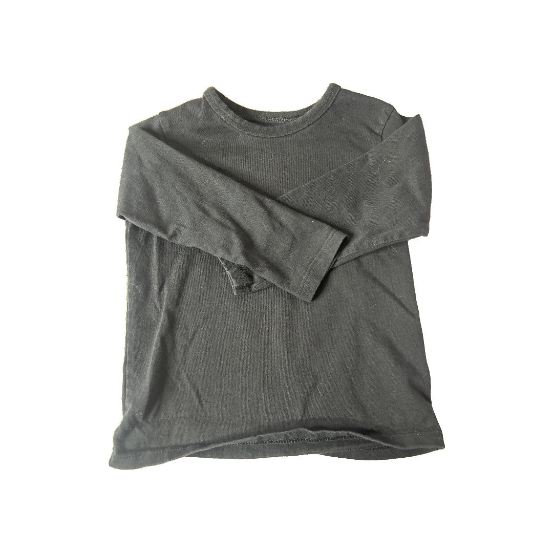Unisex Black Long Sleeve T-Shirt Size: 2T Black