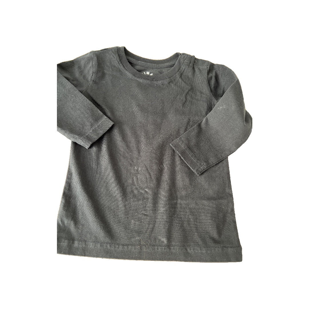 Primary Unisex Black Long Sleeve Shirt Size: 12-18 months Black