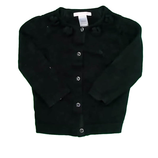 Janie and Jack Girls Black Cardigan Size: 12-18 Months Black