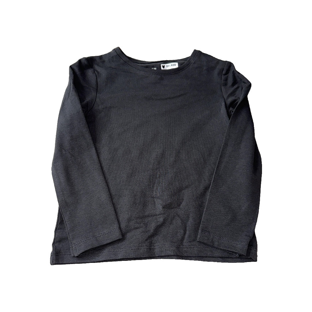 H&M Unisex Black Long Sleeve T-Shirt Size: 3-4 Years Black