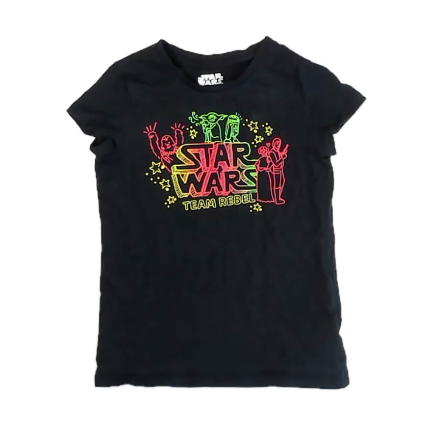 Star Wars Girls Black T-Shirt Size: 8 Years Black
