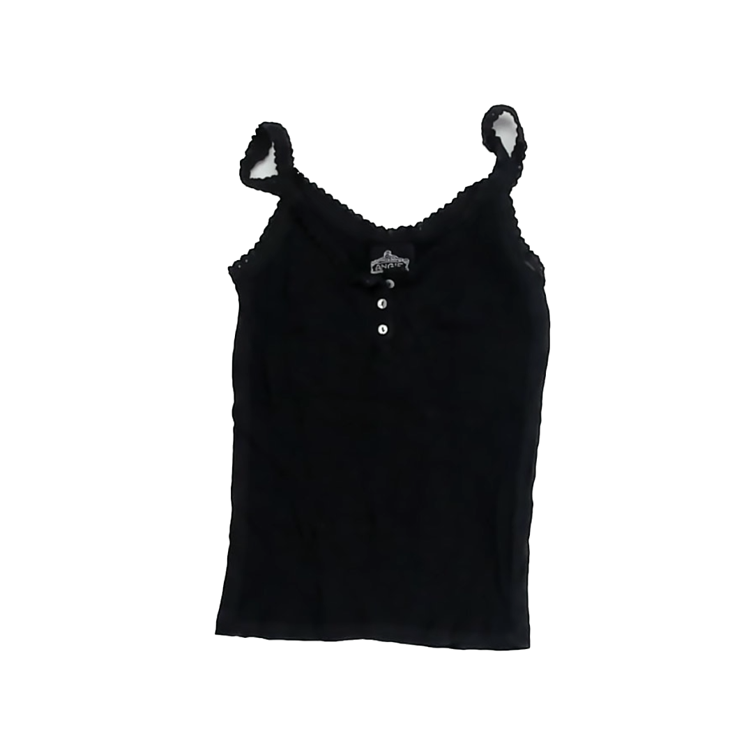Angie Girls Black Tank Top Size: Adult S Black