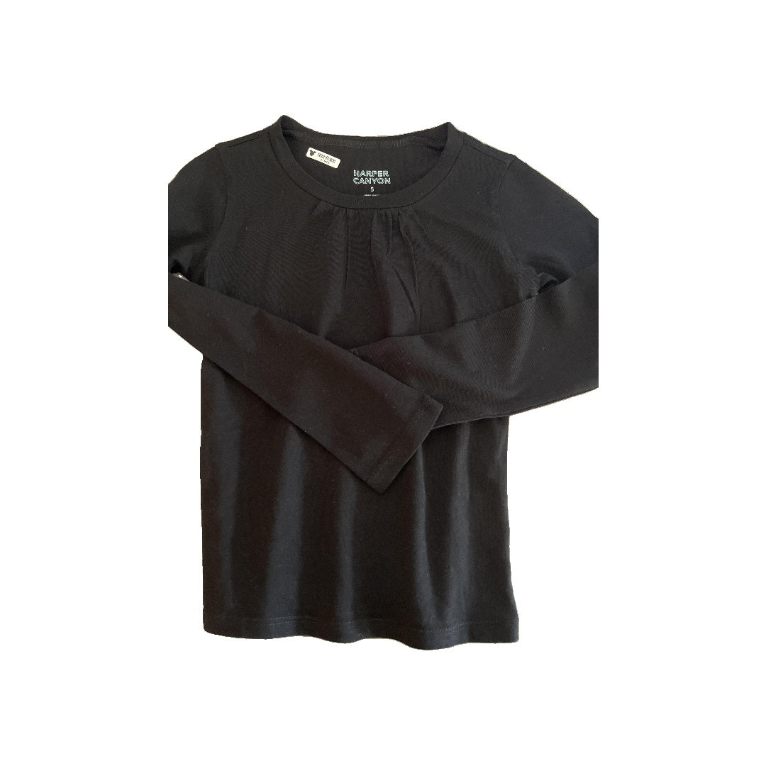 Harper Canyon Girls Black Long Sleeve Shirt Size: 5 Black