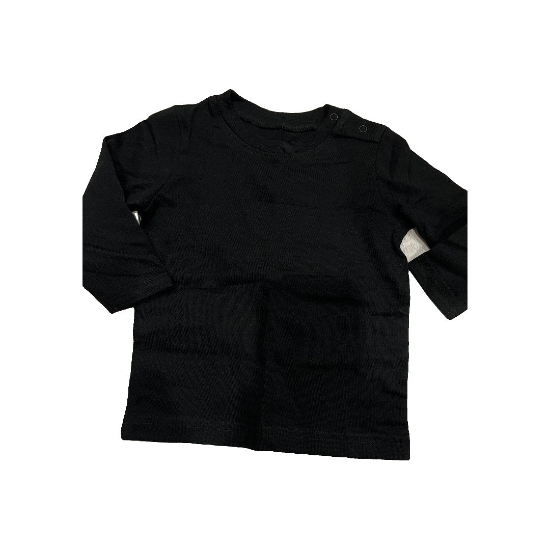 Primary Unisex Black Long Sleeve Shirt Size: 6-12 months Black