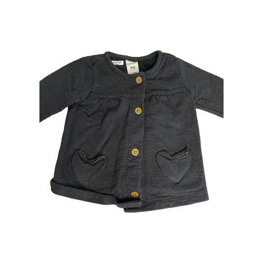 Carters Girls Black Sweater Size: 9 months Black
