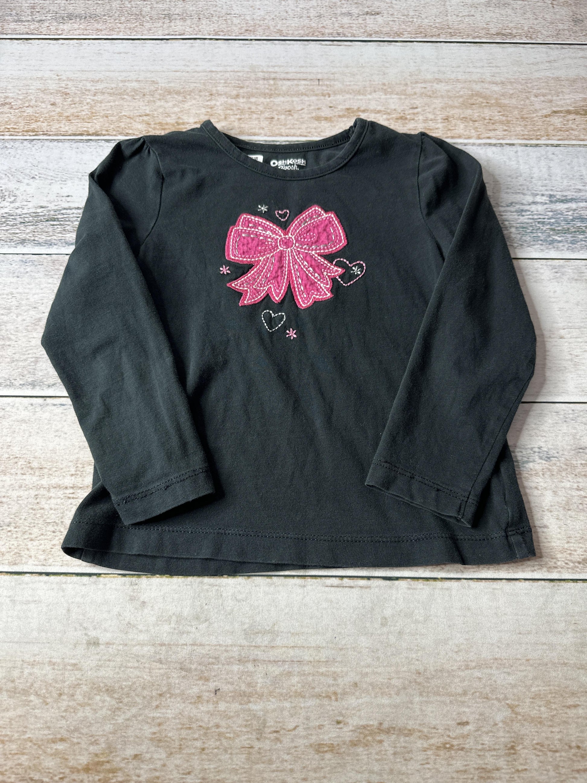 OshKosh Boys Black Long Sleeve Shirt Size: 4T Black