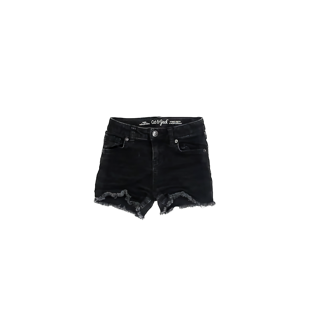 Cat & Jack Girls Black Jean Shorts Size: S (6-7) Black