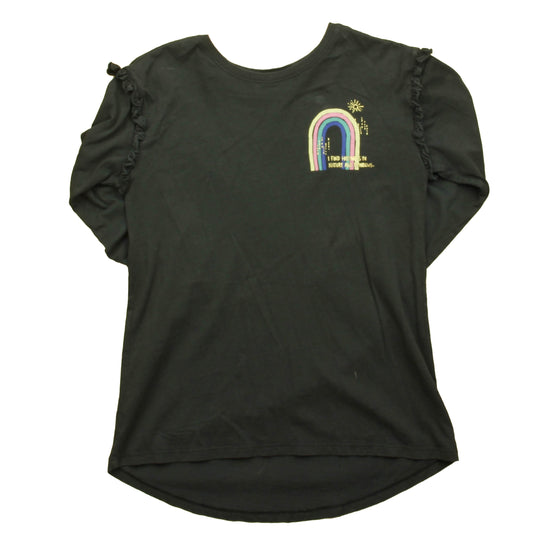Tea Collection Girls Black Long Sleeve T-Shirt Size: 10 Years Black