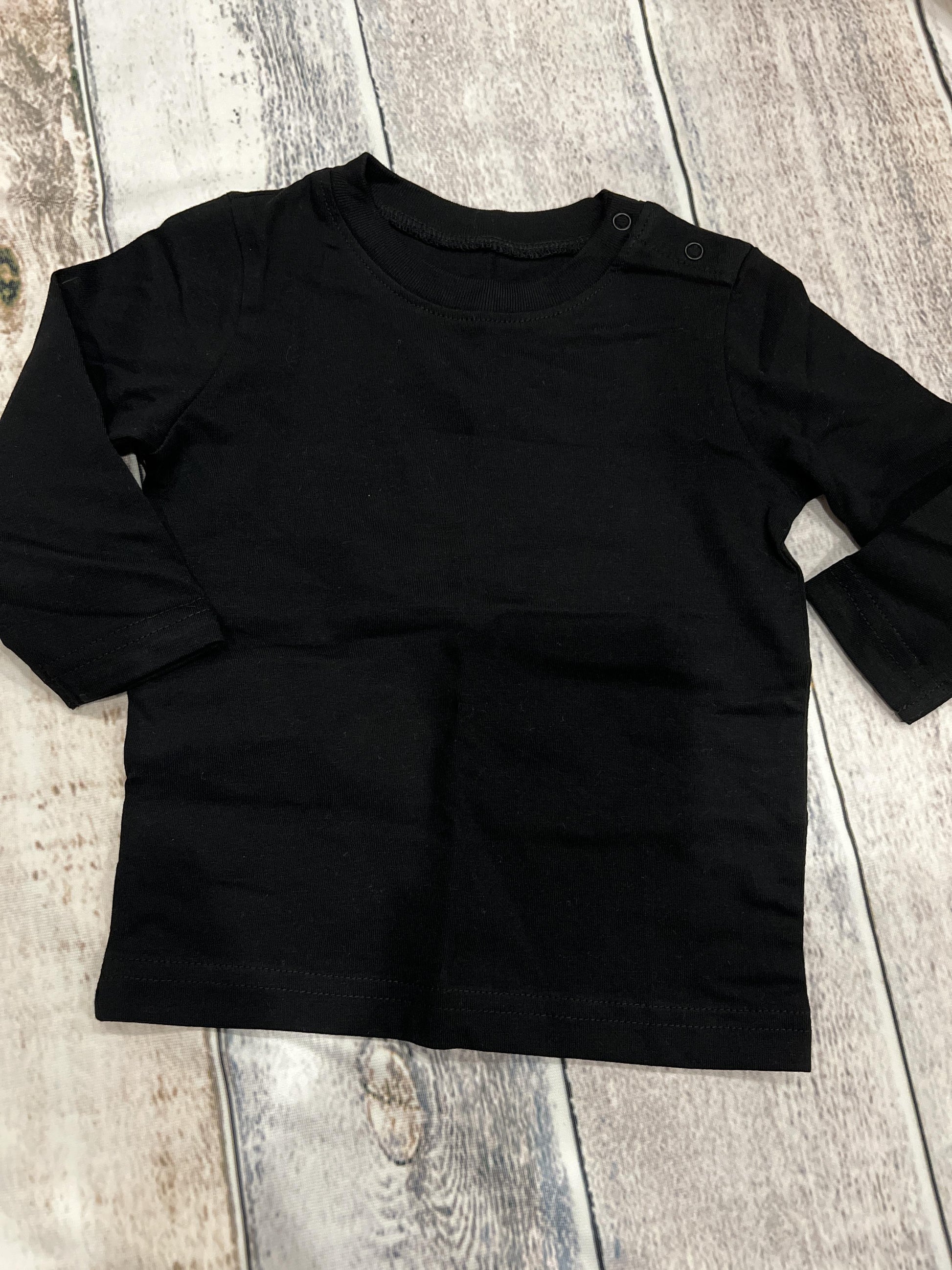 Primary Unisex Black Long Sleeve Shirt Size: 6-12 months Black