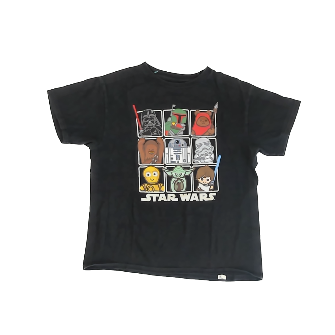 Star Wars Boys Black T-Shirt Size: 10-12 Years Black