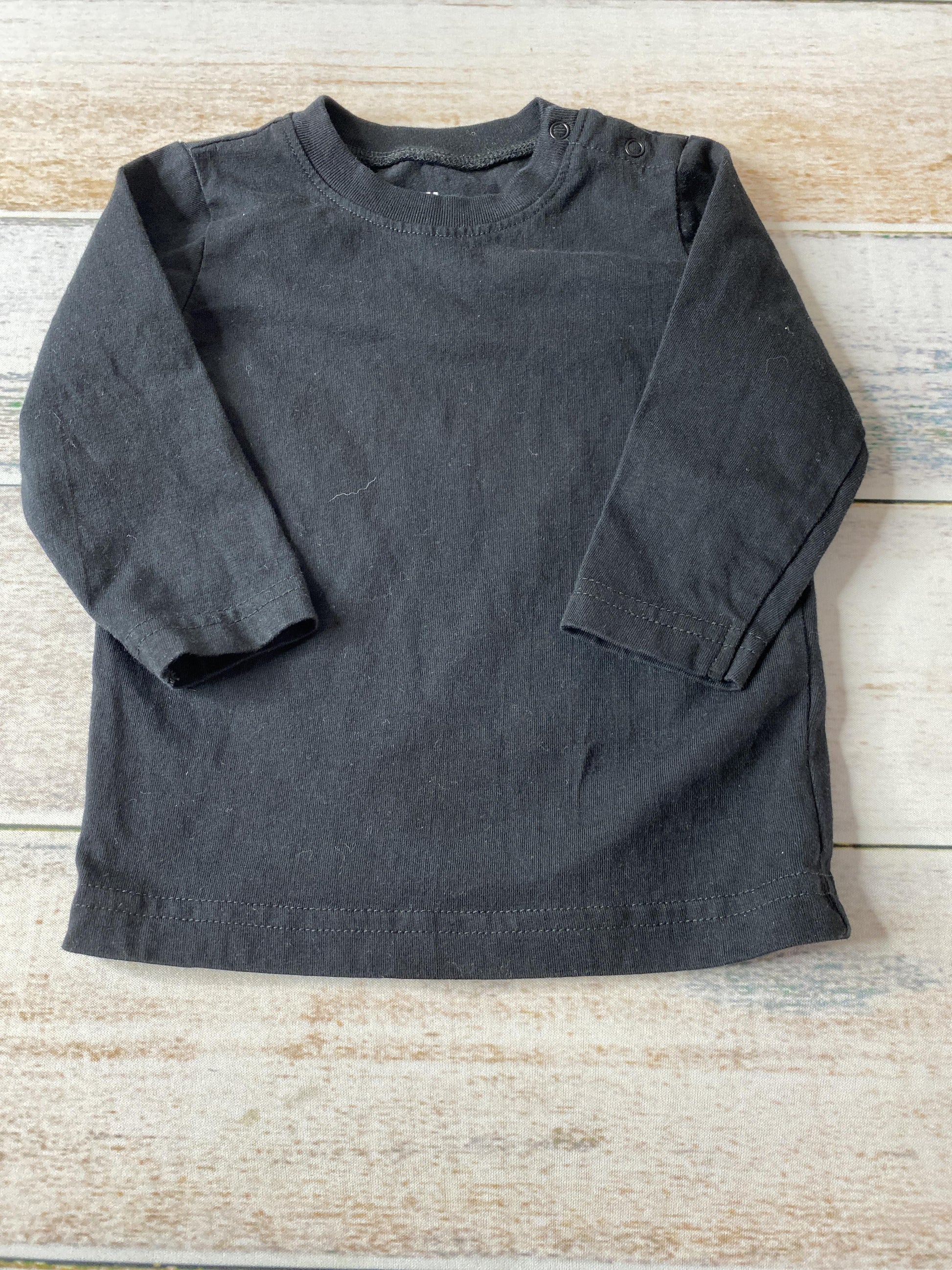 Primary Unisex Black Long Sleeve Shirt Size: 6-12 months Black