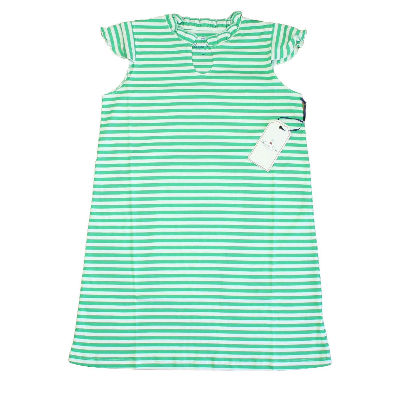 Classic Prep Girls Blarney/Bright White Dress Size: 6-14 Years