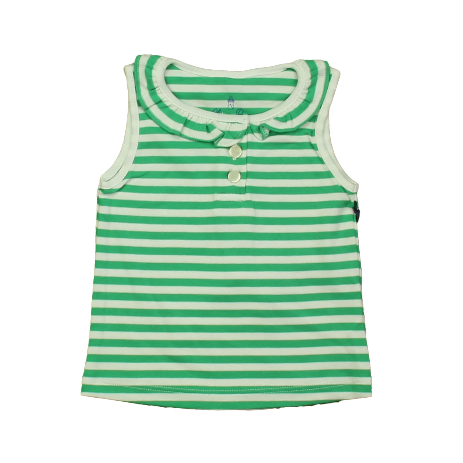 Classic Prep Girls Blarney | Bright White Polo Shirt Size: 12-24 Months Blarney | Bright White
