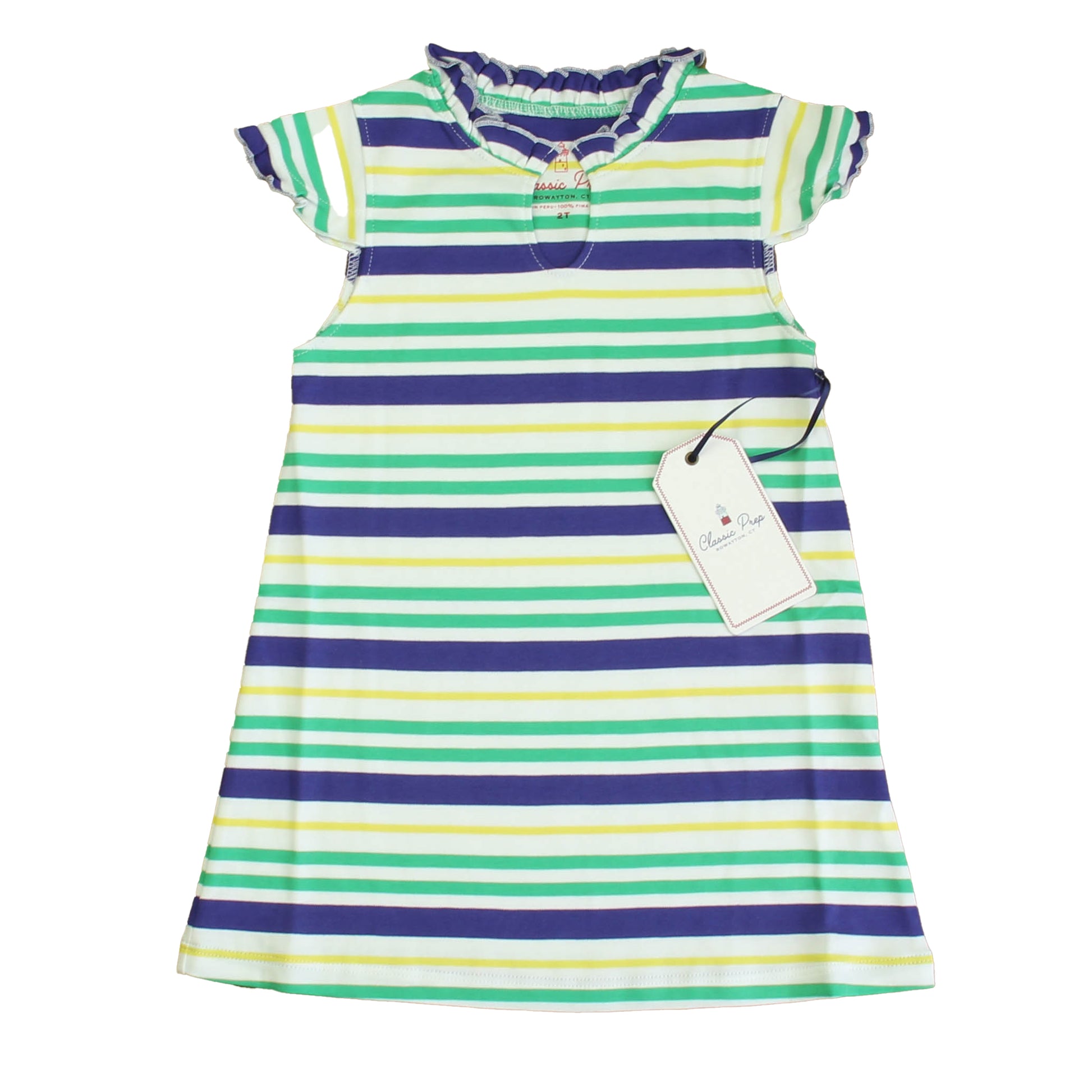 Classic Prep Girls Blarney Multistripe Dress Size: 2-5T Blarney Multistripe