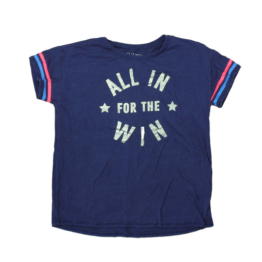 Rockets Of Awesome Girls Blue | All In For The Win T-Shirt Size: 10-12 Years