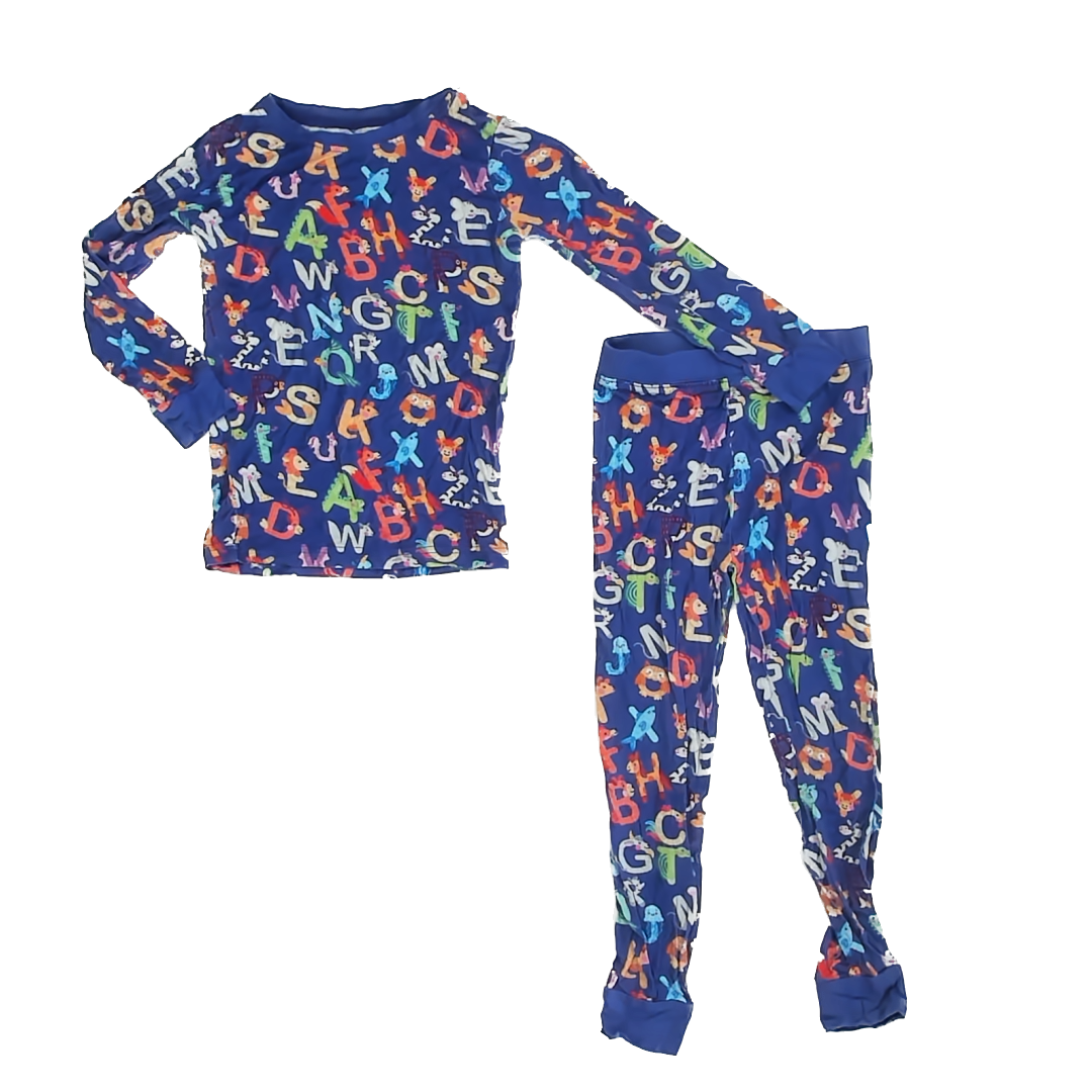 Unknown Brand Boys Blue Alphabet 2-piece Pajamas Size: 3-4T Blue Alphabet