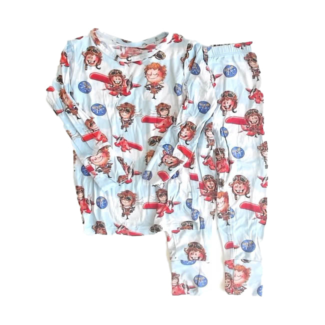 Posh Peanut Girls Blue Amelia Earhart 2-piece Pajamas Size: 2T Blue Amelia Earhart