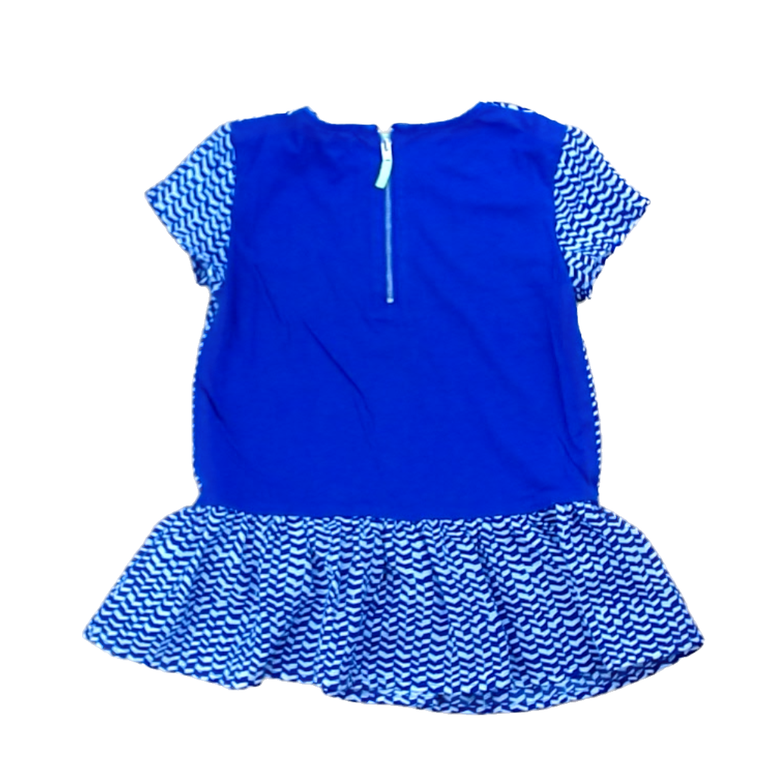 Rockets Of Awesome Girls Blue and White Chevron Zigzag design Tank Top Size: 6 Years Blue and White Chevron Zigzag design