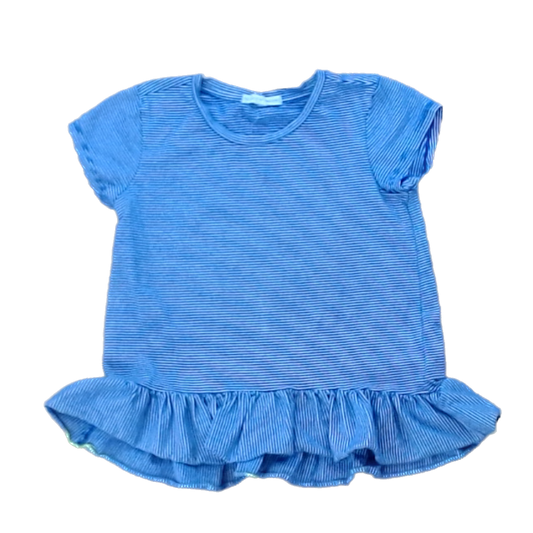 Rockets Of Awesome Girls Blue and White Stripes Short Sleeve Shirt Size: 4T - 5T Blue and White Stripes