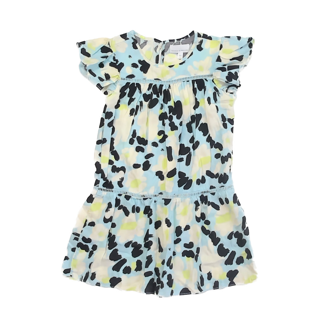 Rockets Of Awesome Girls Blue Animal Print Dress Size: 7 Years Blue Animal Print