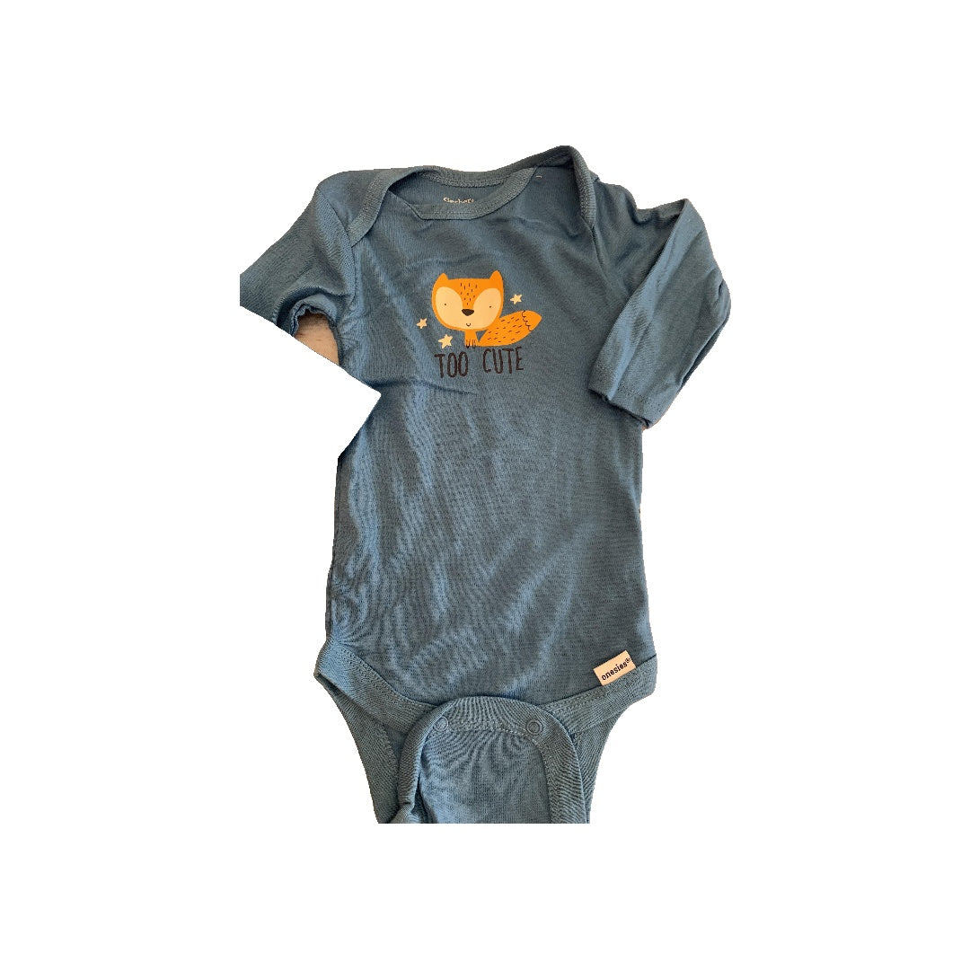 Gerber organic Boys Blue | animals Onesie Size: 0-3 months Blue | animals