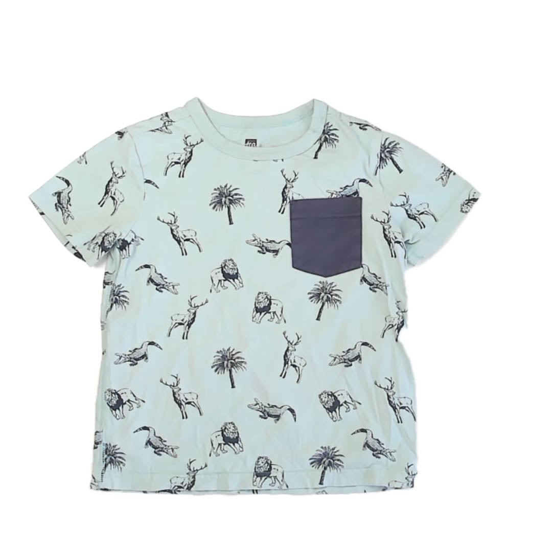 Tea Collection Boys Blue Animals T-Shirt Size: 6 Years Blue Animals