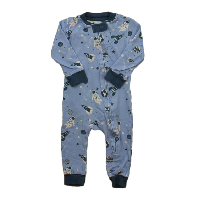 Piccolina Boys Blue Astronauts 1-piece Non-footed Pajamas Size: 6-12 Months