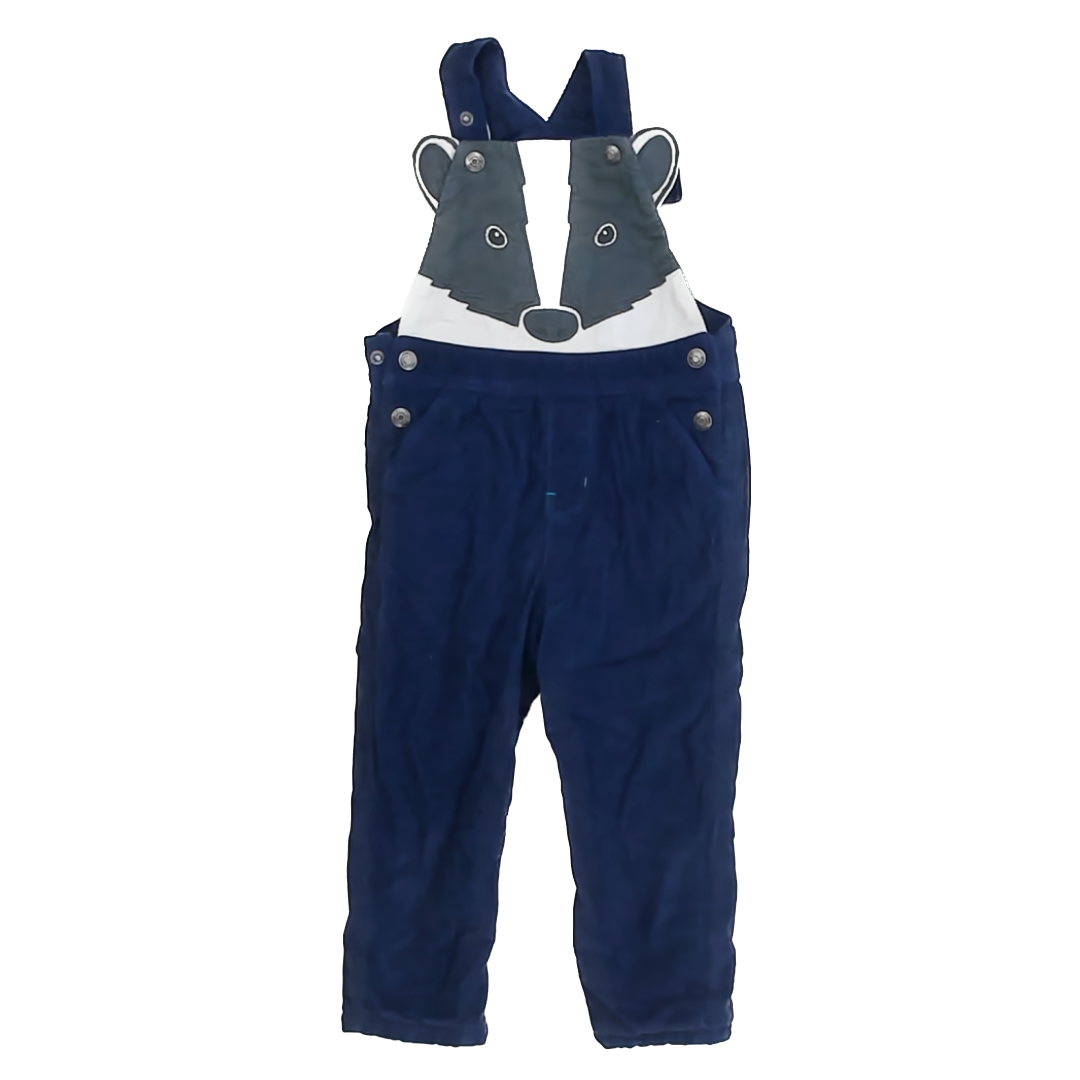 Boden Boys Blue Badger Overall Shorts Size: 2-3T Blue Badger