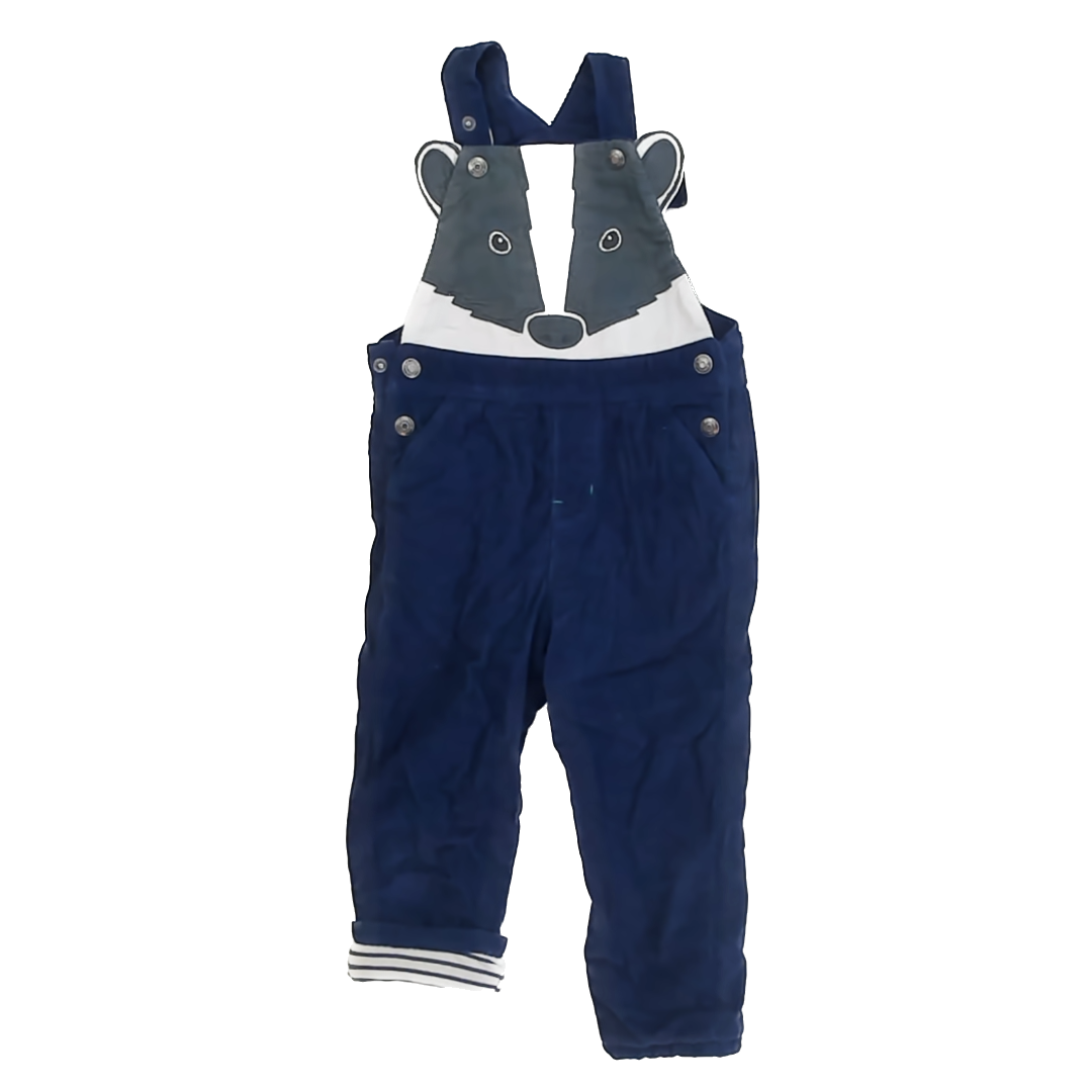 Boden Boys Blue Badger Overall Shorts Size: 2-3T Blue Badger
